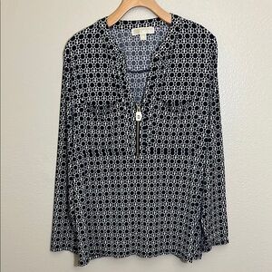 Michael Michael Kors Black White Patterned Top